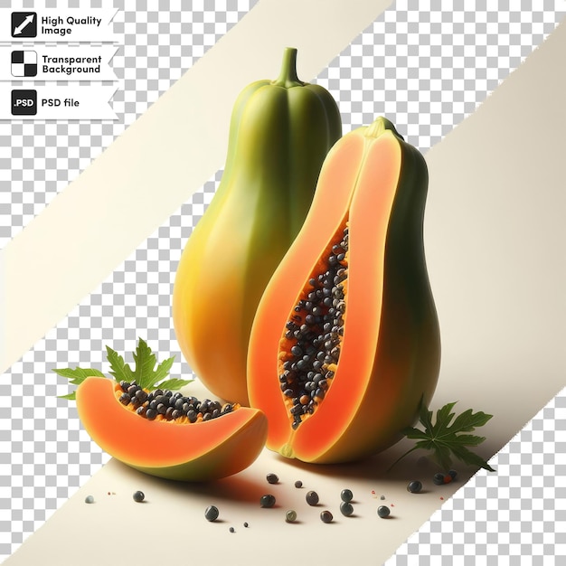 PSD papaya fruit on transparent background