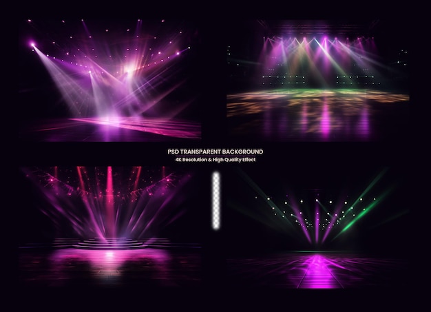 PSD Particle neon light spot flashing award party stage Transparent Background