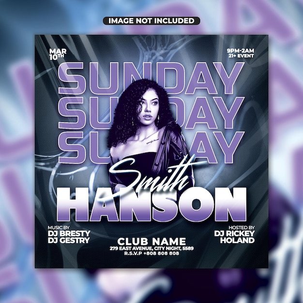 PSD party night club flyer design template