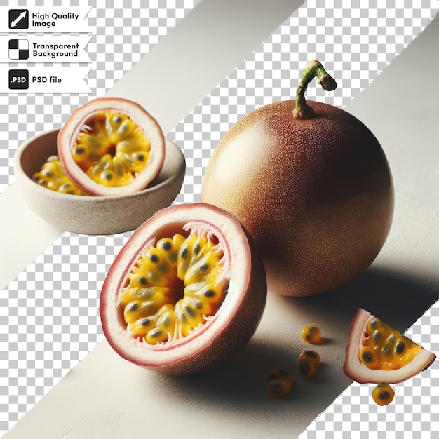 PSD passion fruit on transparent background