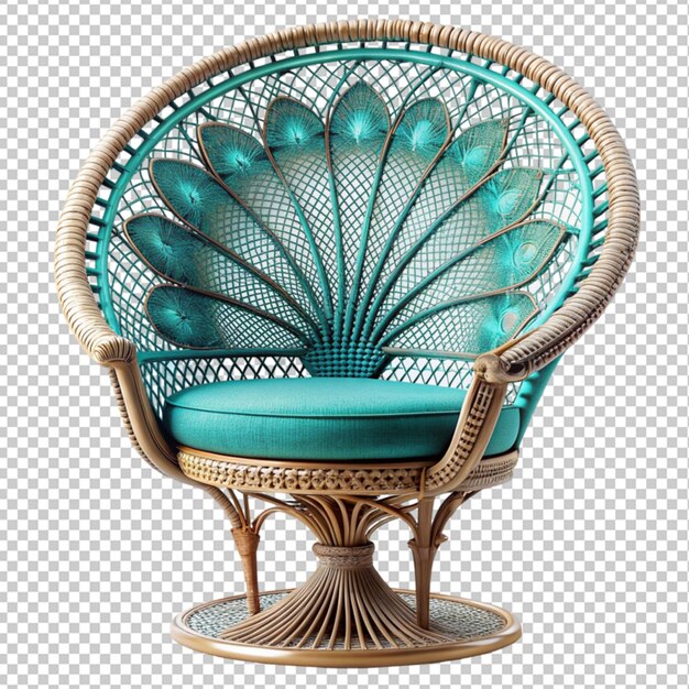 PSD psd of a peacock lounge chair on transparent background