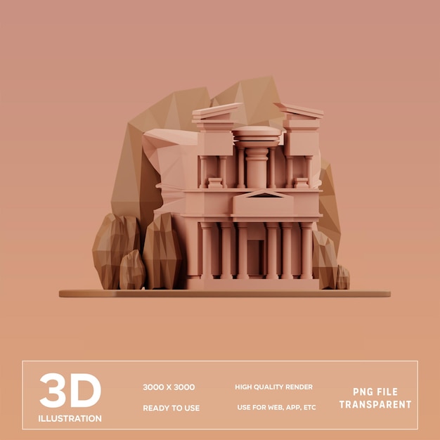 PSD psd petra jordan 3d illustration