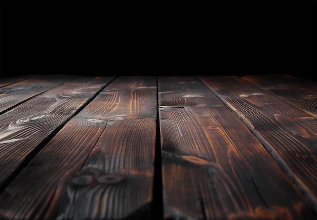 Psd Photo dark wooden table for product