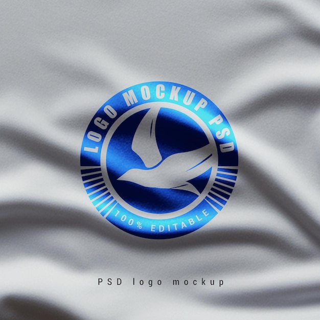 PSD photorealistic fabric logo mockup