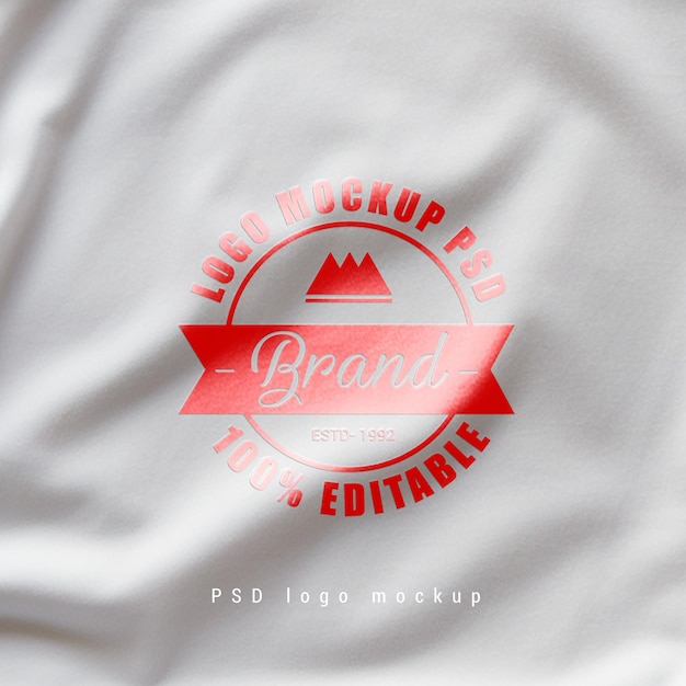 PSD photorealistic fabric logo mockup