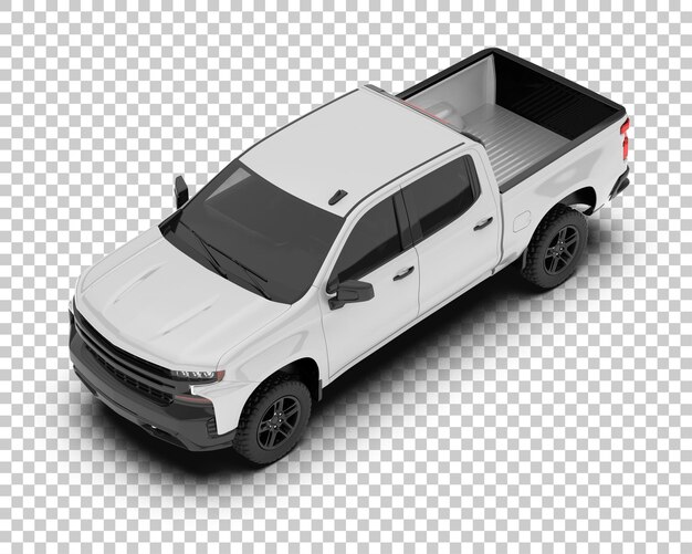 PSD pickup truck mockup isolated on transparent background 3d rendering illustration