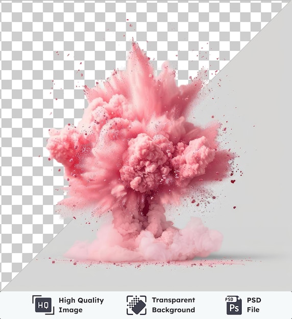 psd picture abstract powder burst vector symbol explosion pink and white smoke in the air