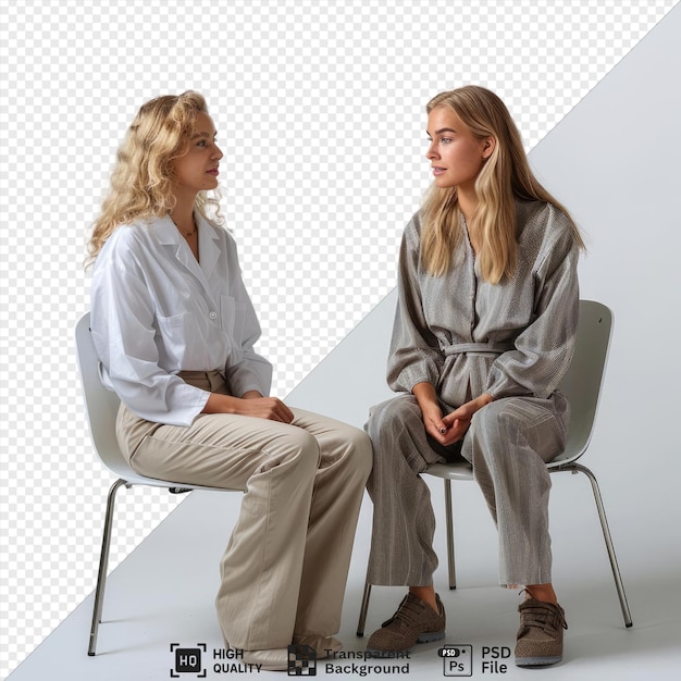 PSD psd picture blonde woman having an appointment at the mental physician png psd