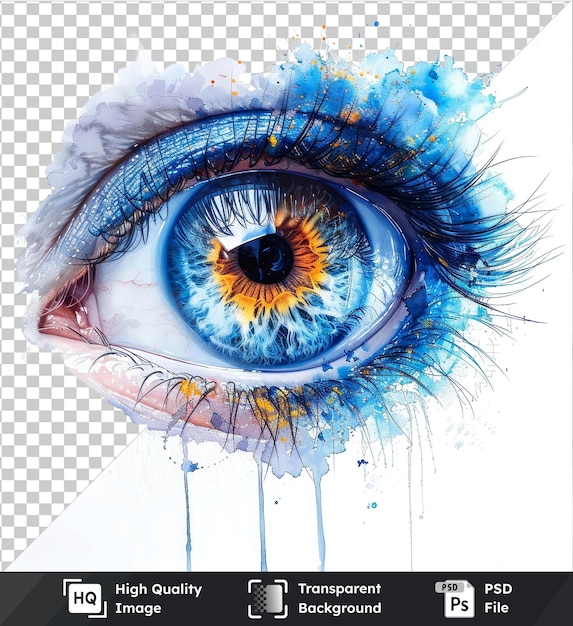 PSD psd picture captivating watercolor design capturing mesmerizing beauty of a blue eye