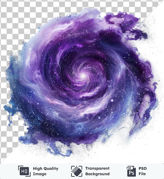 psd picture cosmic dust swirls vector symbol galaxy purple and blue colors on a isolated background