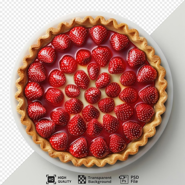 psd picture crispy strawberry pie topped with fresh strawberries on a transparent background png psd