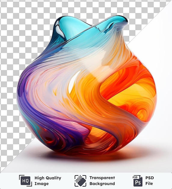 PSD picture realistic photographic Glass artist_s blown glass vase