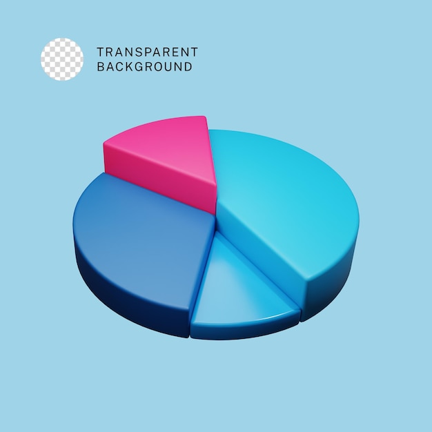 PSD pie chart icon isolated 3d render illustration