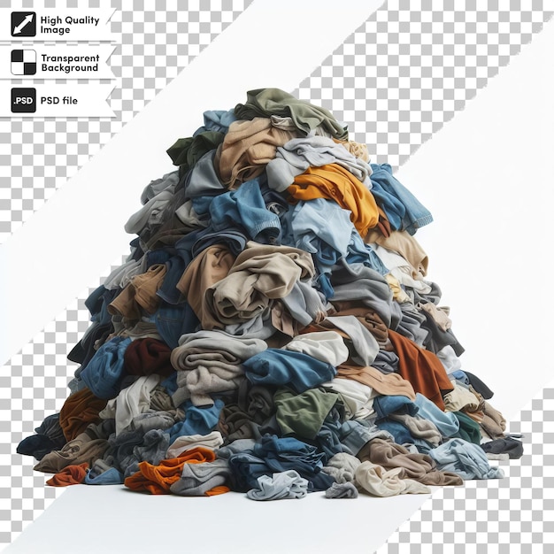 PSD psd pile of garbage with clothes on transparent background with editable mask layer