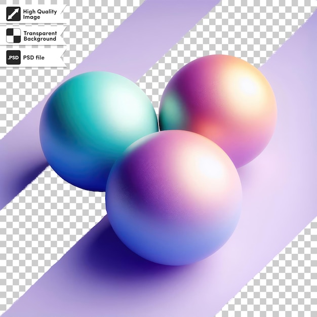 PSD psd pink and blue colorful spheres on transparent background