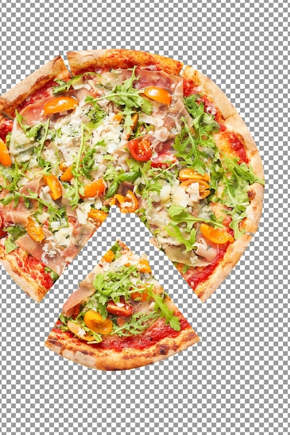 PSD Pizza chicken pizza on isolated and transparent background