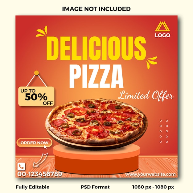 PSD Pizza sale social media template