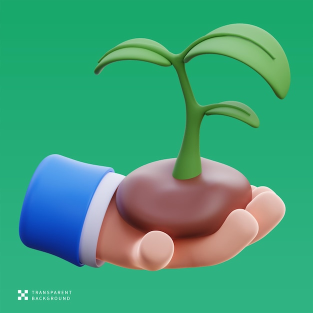 PSD plant 3D Illustration