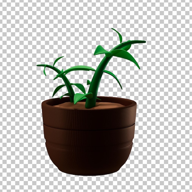 PSD planta de renderizao 3d transparente