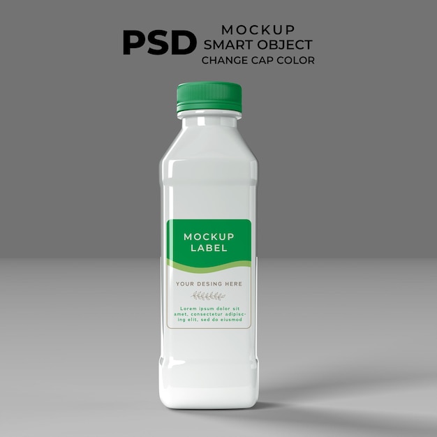 PSD plastic bottle label mockup