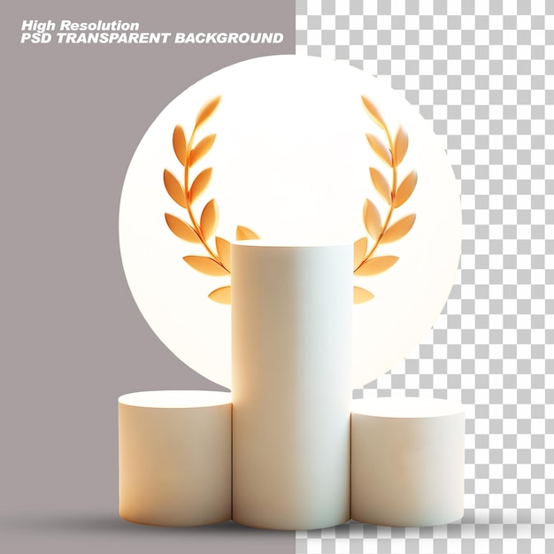 PSD podium award png on isolated transparent background