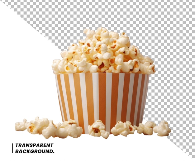 PSD Popcorn flakes and bucket Realistic pop corn container