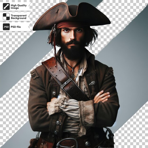 PSD portrait of a pirate on transparent background