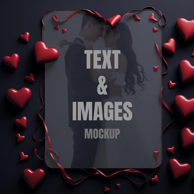 PSD post template editable valentine's day