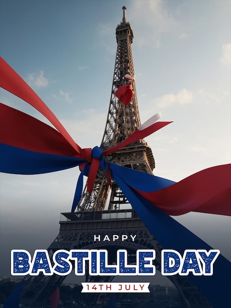 PSD psd a poster for bastille day with background