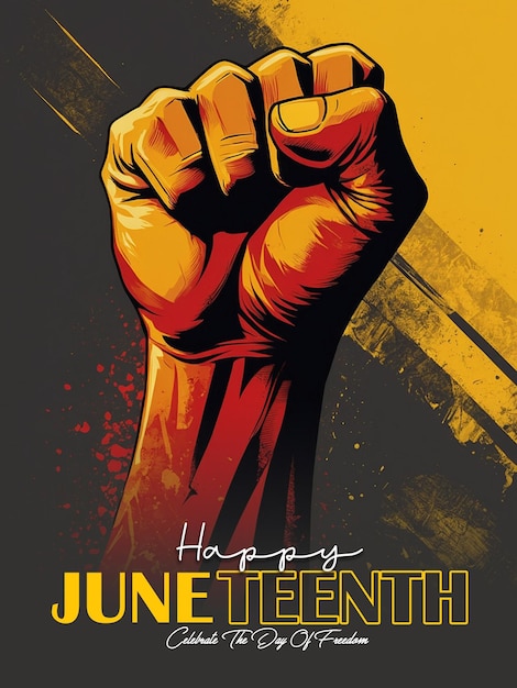 PSD a poster for juneteenth freedom day