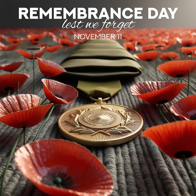 PSD psd poster for remembrance day background design 11th november