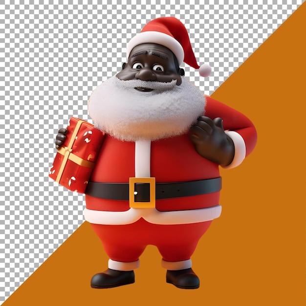 PSD Premium File Png of Black Santa Clause against white Background