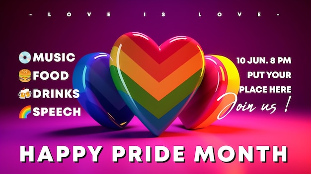 PSD pride month celebration template