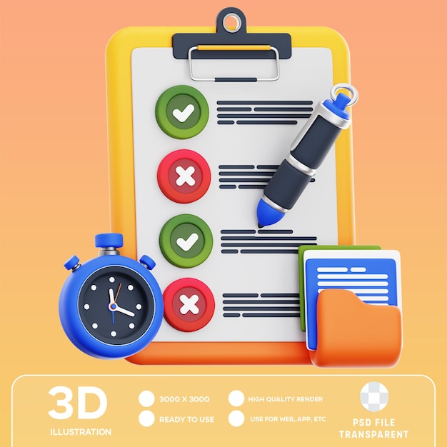 PSD psd project management 3d illustration