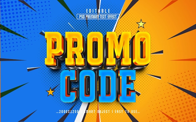 PSD Promo Code 3D Editable Text Effect Style