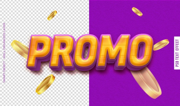 PSD promo with editable 3d style text effect