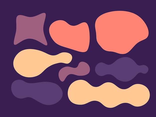 PSD psd purple colorful abstract shapes blob fluid hand drawn organic shapes seamless