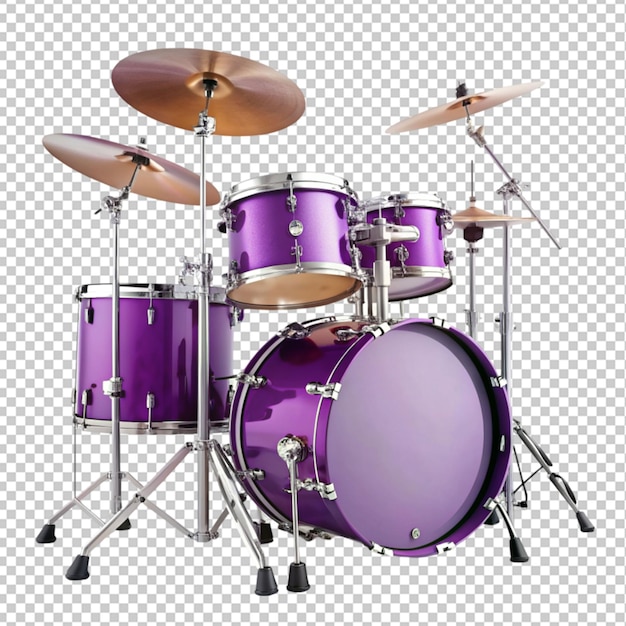 PSD of a purple drum set on transparent background