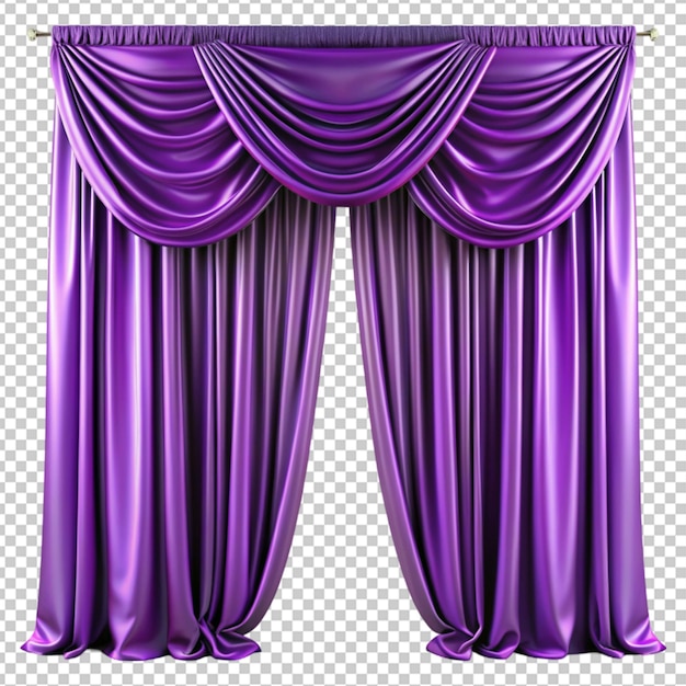 PSD of a purple silk curtain alone on transparent background