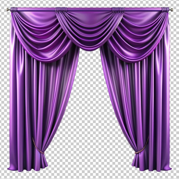 PSD of a purple silk curtain alone on transparent background