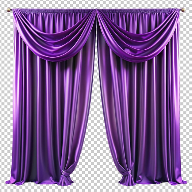 PSD of a purple silk curtain alone on transparent background