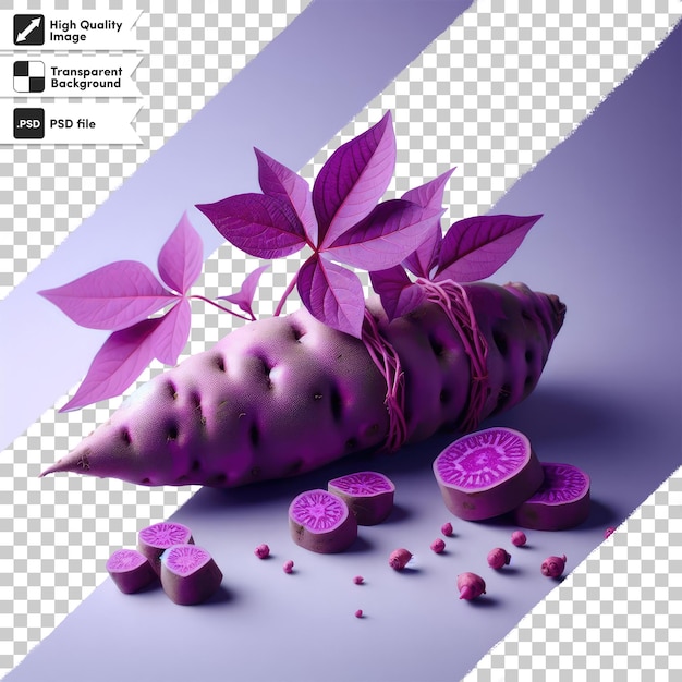 PSD psd purple yam purple sweet potato on transparent background with editable mask layer