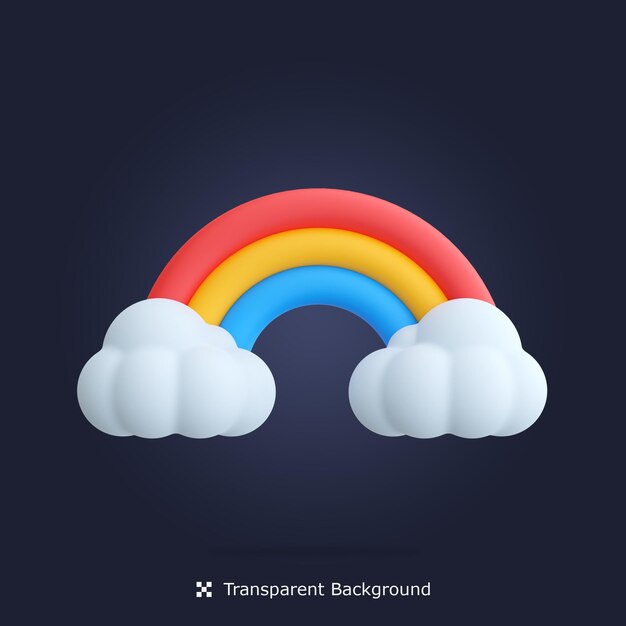 PSD psd rainbow and cloud 3d icon