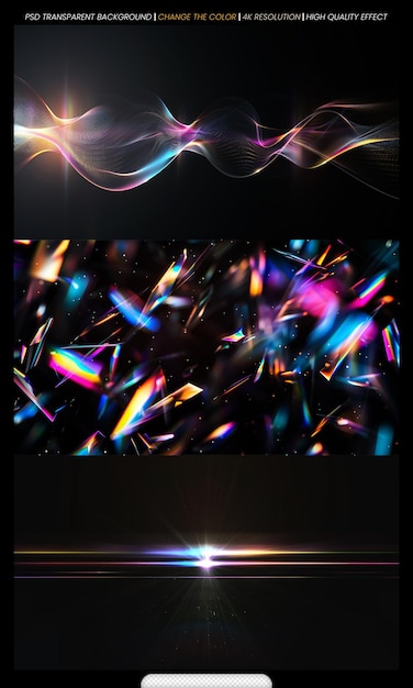 PSD psd rainbow crystal light leak flare reflection effect