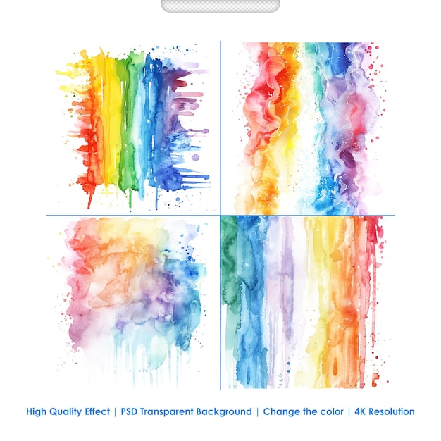 PSD rainbow watercolor White Background