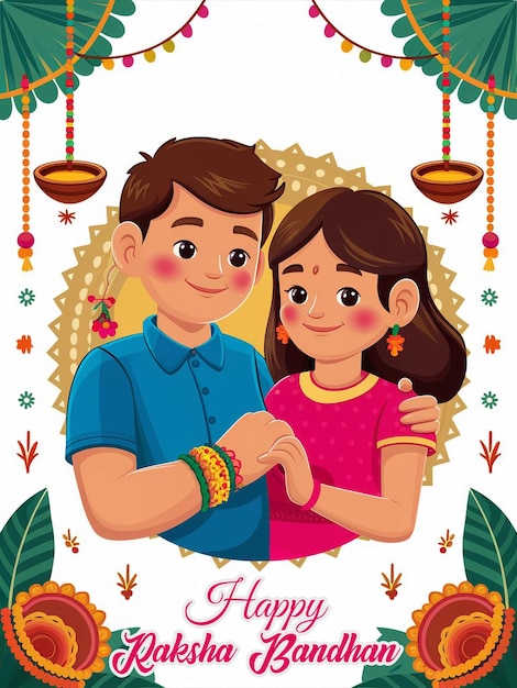 PSD Raksha Bandhan poster with editable text