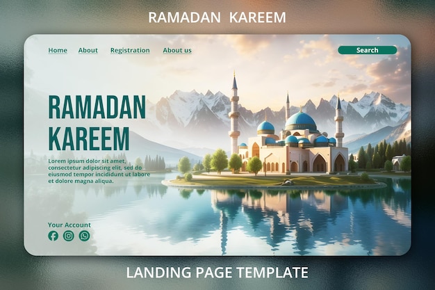 PSD ramadan kareem landing page template