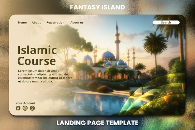 PSD ramadan kareem landing page template