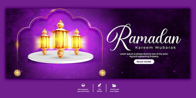 PSD psd ramadan kareem traditional islamic festival religious facebook cover