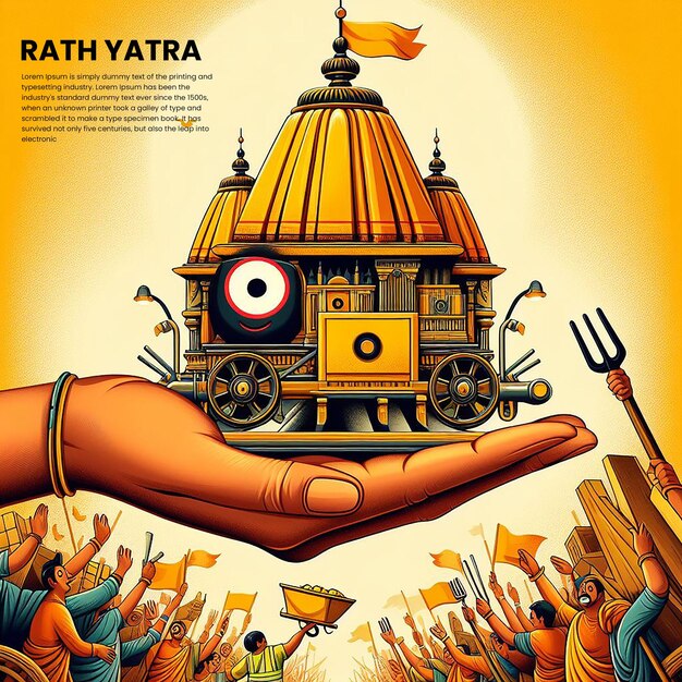 PSD Rath yatra for lord jagannath indian festival concept background Design